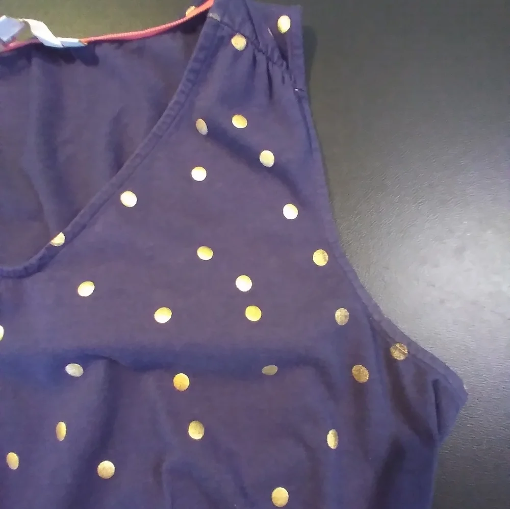 Boden Navy Polka Dot Sleeveless Fit & Flare Dress Size 12R Stretchy Flowy Casual - Picture 9 of 11